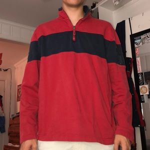 Red and Navy blue Vintage Nautica Quarter-Zip